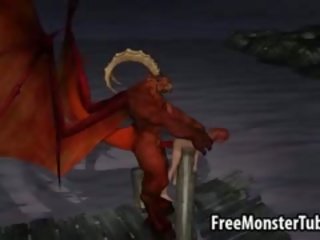 Tatlong-dimensiyonal komika pulot makakakuha ng fucked labas sa pamamagitan ng a winged demon