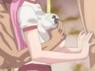 Big meloned anime strumpet gets mouth filled