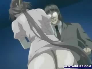 Renteng hentai perawat with a muzzle get whipped by surgeon