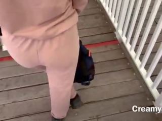 I barely had time to swallow glorious cum&excl; Risky public dirty film on ferris wheel - CreamySofy